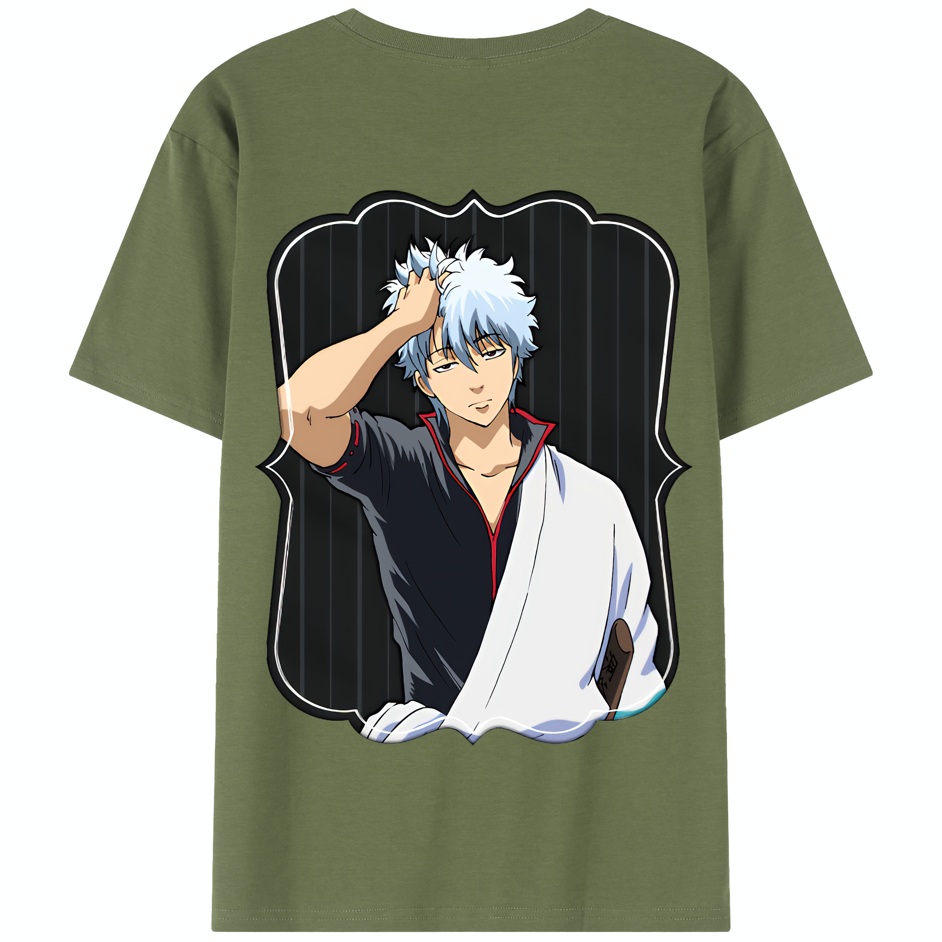 （画像用） ぎんたま 坂田銀時（さかたぎんとき） 神楽 志村新八（しむら しんぱち） GINTAMA Sakata Gintoki Kagura Shimura Shinpachi 綿100％半袖Tシャツ（背面プリント）